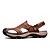 cheap Men&#039;s Sandals-Men&#039;s Shoes Outdoor / Athletic / Casual Nappa Leather Sandals Brown / Khaki