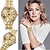 preiswerte Modeuhren-Damen Modeuhr Simulierter Diamant Uhr Quartz Imitation Diamant Edelstahl Band Silber Gold Rotgold