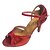 baratos Sapatos de Dança Latina-Mulheres Sapatos de Dança Latina Sandália Salto Personalizado Bronze Vermelho Azul Fivela Sapatos Brilhantes / Interior / EU39