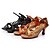 cheap Latin Shoes-Women&#039;s Latin Shoes Sandal Customized Heel Satin Buckle Black / Red / Brown / Indoor / Leather