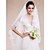 cheap Wedding Veils-Two-tier Lace Applique Edge Wedding Veil Cathedral Veils with 157.48 in (400cm) Lace