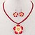 cheap Jewelry Sets-Jewelry Set Drop Earrings For Women&#039;s Party Wedding Casual Alloy Flower Rose White Red Blue Purple Pink / Pendant Necklace / Necklace / Earrings / Daily