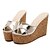 cheap Women&#039;s Sandals-Women&#039;s Summer Wedges / Heels Leatherette Outdoor / Casual Wedge Heel Black / White / Silver