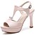 cheap Women&#039;s Sandals-Women&#039;s Shoes Leatherette Cone Heel Peep Toe Sandals Wedding / Party &amp; Evening / Dress Pink / White