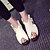 cheap Women&#039;s Sandals-Women&#039;s Shoes PU Flat Heel Peep Toe Sandals Outdoor / Dress / Casual Black / White