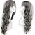 cheap Synthetic Trendy Wigs-Synthetic Wig Curly Deep Wave Deep Wave Asymmetrical With Bangs Wig Long Grey Synthetic Hair Women&#039;s Natural Hairline Gray