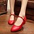 abordables Chaussures de bal, de danse moderne-Femme Modernes Cuir Talon Intérieur Extérieur Boucle Talon Bottier Noir Rouge 1 &quot;- 1 3/4&quot; Non Personnalisables