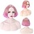 olcso Szintetikus parókák-Szintetikus parókák Egyenes Egyenes Paróka Rövid Rózsaszín Szintetikus haj Női