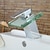 abordables Clásico-Lavabo de baño de cascada de vidrio cromado moderno grifos de baño de un solo mango con interruptor de agua fría y caliente
