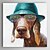 preiswerte Tiergemälde-handgemaltes Ölgemälde Tier ein Hund mit einem seltsamen Brille mit gestreckten Rahmen 7 Wand ARTS®
