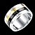 זול Fashion Ring-טבעת הטבעת טבעת הצהרה For בגדי ריקוד גברים מפלגה חתונה קזו&#039;אל מוזהב מצופה כסף כסוף מונוגרמות מוזהב שחור ולבן שחור לבן / טבעת חברות