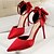 olcso Női magas sarkú cipők-Női Cipő Selyem Nyár Stiletto Kompatibilitás Hétköznapi Ezüst Piros Rózsaszín Aranyozott Burgundi vörös