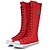 cheap Women&#039;s Boots-Women&#039;s Fall / Winter Flat Heel Athletic Outdoor Zipper / Lace-up Canvas 30.48-35.56 cm / Knee High Boots White / Black / Red