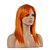 baratos Peruca para Fantasia-peruca sintética peruca cosplay reta peruca reta comprimento médio laranja cabelo sintético feminino vermelho