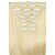 preiswerte Clip-in-Erweiterungen-Perücke Weißgold 62cm hohe Temperaturdrahtlänge glattes Haar synthetische Haarverlängerung