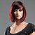 abordables peluca vieja-Pelucas sintéticas Recto Corte Recto Peluca Corta Mezcla de rojo Negro Pelo sintético 10 pulgada Mujer Rojo