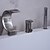 cheap Bathtub Faucets-Bathtub Faucet - Waterfall Nickel Brushed Tub And Shower Single Handle Three Holes