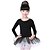 abordables Tenues de danse enfants-Chaussures de Ballet Robe Robe pan volant Utilisation Manches Longues Taille moyenne Spandex Coton
