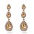 cheap Earrings-Luxury Drops Shape Cubic Zrconia Crystal Drop Earrings Jewelry for Lady(6*1.9cm)