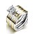 olcso Gyűrűk férfiaknak-Gyűrűk Others Divat Esküvő Parti Napi Hétköznapi Ékszerek Cirkonium Titanium Acél Arannyal bevont Készlet 1set,6 7 8 9 Aranyozott