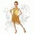 tanie Odzież do tańca dziecięca-Taniec latynoamerykański Suknie Dla dzieci Wydajność Spandex Cekiny / Tassel (s) 1 sztuka Bez rękawów Naturalny Sukienki