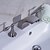 olcso Fürdőszobai mosdócsapok-Fürdőszoba mosogató csaptelep - Vízesés Nikkel bevonatos Kifolyócső és zuhany Két fogantyú három lyukBath Taps