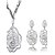 preiswerte Schmucksets-Damen Schmuckset Braut-Schmuck-Sets Kristall Party Geburtssteine Krystall Blumenform Rose Halsketten Ohrringe Halskette Für Hochzeit Party