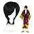 billige Halloween Wigs-Cosplay Parykker Gintama Takasugi Shinsuke Anime Cosplay-parykker 35 CM Varmeresistent Fiber Herre Dame