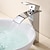 cheap Classical-Waterfall Bathroom Sink Mixer Faucet Tall, Modern Style Brass Basin Taps Chrome Vessel Single Handle One Hole Bath Taps with Cold and Hot Water Hose