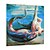 abordables Peintures Abstraites-Peinture à l&#039;huile Hang-peint Peint à la main - Abstrait Moderne / Méditerranéen Toile