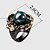 cheap Rings-Elegant Flower Fresh water pearl Cubic Zirconia 18K Gold &amp; Black Plated Luxury rings for women