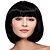Χαμηλού Κόστους Συνθετικές Περούκες-Συνθετικές Περούκες Ίσιο Ίσια Κούρεμα καρέ Περούκα Κοντό Μαύρο Συνθετικά μαλλιά Γυναικεία