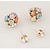 זול עגילים אופנתיים-עגילים צמודים חיקוי יהלום אופנתי Flower Shape לבן ורוד קשת תכשיטים Party יומי קזו&#039;אל 1 זוג