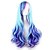 abordables Perruques Synthétiques Sans Bonnet-Perruque de cosplay Perruque Synthétique Ondulation naturelle Ondulation naturelle Perruque Bleu Cheveux Synthétiques Femme Bleu