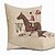 cheap Throw Pillows &amp; Covers-Linen Pillow Cover/Case ,  Woven Traditional/Classic Pretty Boy with Horse Feature