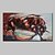 abordables Peintures animaux-Peinture à l&#039;huile Hang-peint Peint à la main - Animaux Moderne Avec Cadre