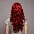 abordables Perruques Synthétiques-Perruque Synthétique Ondulé Ondulé Perruque Long Rouge Cheveux Synthétiques Femme Rouge