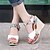 preiswerte Damensandalen-DamenOutddor / Lässig-Kunstleder-Keilabsatz-Wedges-Blau / Rot / Weiß / Beige