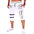 baratos shorts de suor 3d masculino-Homens Solto Shorts de moletom Calças Capri Com Cordão Imprimir Letra Esportes Final de semana Ativo Básico Preto Branco