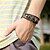 preiswerte Armband-Herrn Damen Perlenarmband Lederarmbänder Leder Armbänder Schmuck Schwarz Für Hochzeit Party Alltag Normal Sport