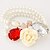 cheap Bracelets-Women&#039;s European Style Fashion Sweet Flowers Imitation Gemstones Multilayer Imitation Pearl Strand Bracelets