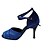 זול נעלי ריקודים ונעלי ריקוד מודרניות-בגדי ריקוד נשים נעליים לטיניות עור סנדלים / עקבים נצנצים עקב סטילטו ללא התאמה אישית נעלי ריקוד כסף / סגול / כחול רויאל / בבית