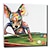 Недорогие Картины с животными-ручной росписью собаки картина маслом животных играют в настольный теннис с растянутыми кадра