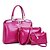 お買い得  バッグセット-女性用 バッグ PU バッグセット 3個の財布セット ソリッド ブラック / フクシャ / ワイン
