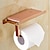 levne Držáky na toaletní papír-držák toaletního papíru moderní mosazný koupelnový držák role papíru s odkládací policí na mobilní telefon růžové zlato 1ks