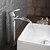 זול ברזים לחדר האמבטיה-חדר רחצה כיור ברז - מפל מים כרום סט מרכזי חור אחד / חור ידית אחת אחתBath Taps