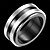 זול Fashion Ring-טבעת הטבעת מפלגה לבן שחור מצופה כסף פלדת טיטניום מותאם אישית צִיצִית בוהמי / בגדי ריקוד גברים / טבעת הצהרה / טבעת חברות