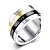 זול Fashion Ring-טבעת הטבעת טבעת הצהרה For בגדי ריקוד גברים מפלגה חתונה קזו&#039;אל מוזהב מצופה כסף כסוף מונוגרמות מוזהב שחור ולבן שחור לבן / טבעת חברות
