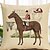 cheap Throw Pillows &amp; Covers-Linen Pillow Cover/Case ,  Woven Traditional/Classic Pretty Boy with Horse Feature