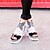 זול סנדלי נשים-בגדי ריקוד נשים נעליים PU סינטתי קיץ נוחות עקב טריז ריינסטון פאייטים ל קזו&#039;אל שחור כסף אדום ורוד